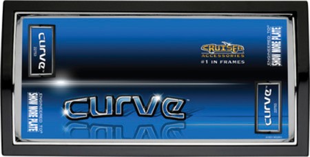 Curve License Plate Frame, Black/Chrome - Cruiser# 22753