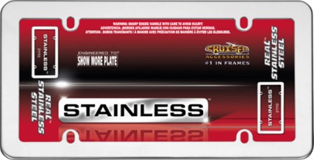 Stainless License Plate Frame, Stainless Steel - Cruiser# 21110