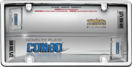 Combo License Plate Frame & Acrylic Bubble Shield, Chrome/Clear - Cruiser# 60310