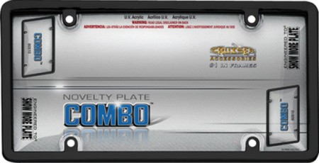 Combo License Plate Frame & Acrylic Bubble Shield, Black/Clear - Cruiser# 60510