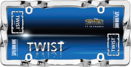 Twist License Plate Frame, Chrome - Cruiser# 20730