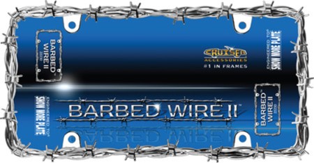 Chrome Barbed Wire II License Plate Frame - Cruiser# 22230