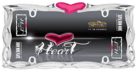 Heart License Plate Frame, Chrome/Pink - Cruiser# 22436