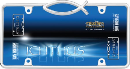 Ichthus License Plate Frame, Chrome - Cruiser# 29003