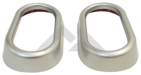 Set of Two New Door Handle Accents (Brushed Silver) - Crown# RT27024