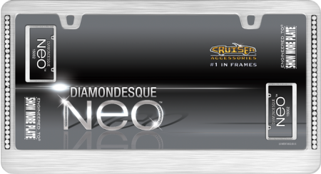 One New Titanium "Neo Diamondesque" License Plate Frame - Cruiser# 15002