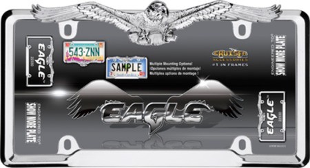 Eagle License Plate Frame, Chrome - Cruiser# 22330