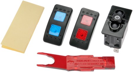 Electrical Switch - Rocker - Plastic On Off On Clear Glow 20 Amp (Dorman 84945)