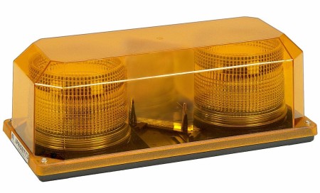 Wolo Priority 2 Amber Dual Strobe Mini Light Bar, Magnet Mount Amber