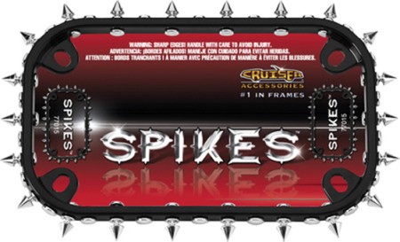 MC Spikes License Plate Frame, Black/Chrome - Cruiser# 77015