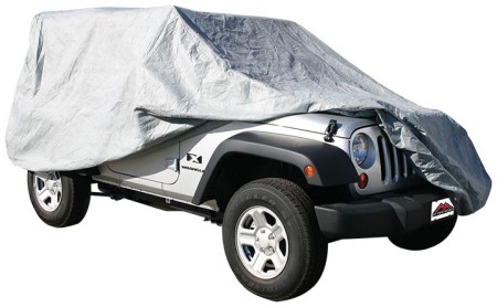 New Full Car Cover Gray W/Cable &Lock (Wrangler JK 4-Dr) - Crown# FC10309