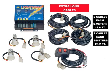 Wolo Lightning XL 4 Outlet Light Strobe Kit Clear - 6 Flash Patterns, 80 Watt