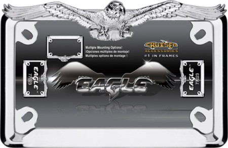 MC Eagle License Plate Frame, Chrome - Cruiser# 77023