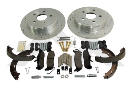 One New Performance Brake Kit (Rear; Drilled & Slotted) - Crown# RT31009