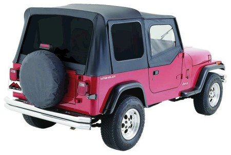 Replacement Soft Top, Black Denim w/ Tinted Windows - Crown# RT10015T