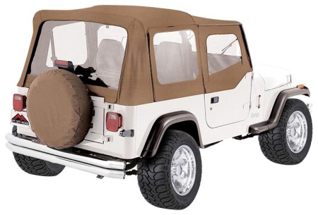 One New Complete Soft Top, Spice Denim Crown CT20037 Jeep Wrangler YJ 88-95