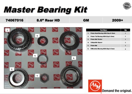 One New USA Made OEM Differential Bearing Kit - 74067016