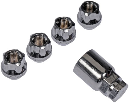 Wheel Nut Lock Chrome Bulge Lock Set (4 Locks/1 Key) M12-1.50 (Dorman #711-326)