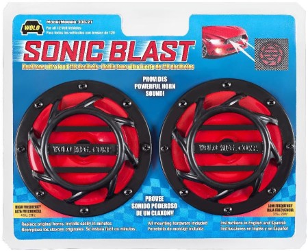 Wolo Sonic Blast Horn Dual Tone, Ultra Loud, 118 Decibels - Model 308-2T