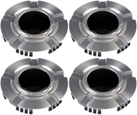 Four Brushed Aluminum Wheel Center Caps (Dorman# 909-027)