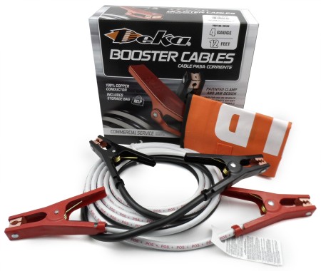 Deka Jumper Booster Cable, 4 ga 12 ft, 100% Copper Tangle Free, 00164 USA Made