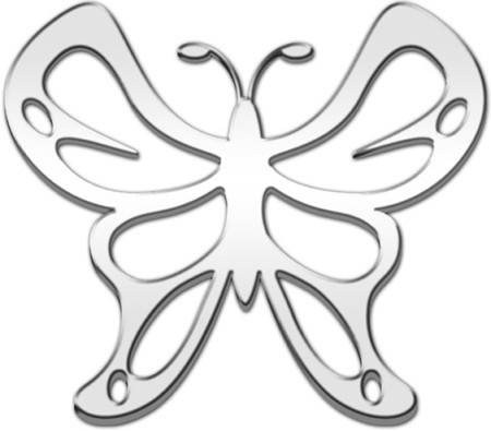 One "3D-Cals" Chrome 'Butterfly' Decal - Cruiser# 83303