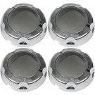 Four Chrome/Grey Center Caps (Dorman# 909-052)