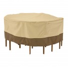 ONE NEW ROUND PATIO TABLE CHAIR COVER PEBBLE - MED-LRG - CLASSIC