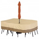 Classic 55-458-031501-00 Patio Table Cover w/ Umbrella Hole, Med Rectangle