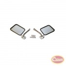 Side Windshield Mirror Kit (Stainless) - Crown# RT30011