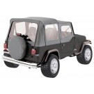 One New Complete Soft Top, Grey Denim - Crown# CT20009 87-95 Jeep Wrangler YJ