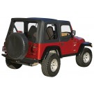 Replacement Soft Top, Black Denim - Crown RT10315 - for Jeep Wrangler 97-06