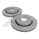 Front Brake Rotor Set (Drilled & Slotted) - Crown# RT31003