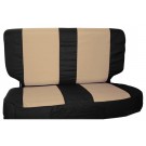 Rear Seat Cover Set (Black/Tan) w/ 2 Seat Belt Pads - Crown# SCP20124