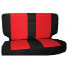 Rear Seat Cover Set (Black/Red) w/ Seat Belt Pads - Crown# SCP20130