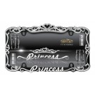 Princess License Plate Frame, Chrome/Black - Cruiser# 22635