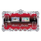 Skull & Bone License Plate Frame, Chrome - Cruiser# 25231