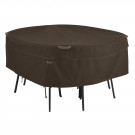 ONE NEW TABLE & CHAIR COVER ROUND DK COCOA - MED - CLASSIC# 55-721-036601-RT