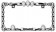 Skull & Chain License Plate Frame, Chrome/Black - Cruiser# 25135